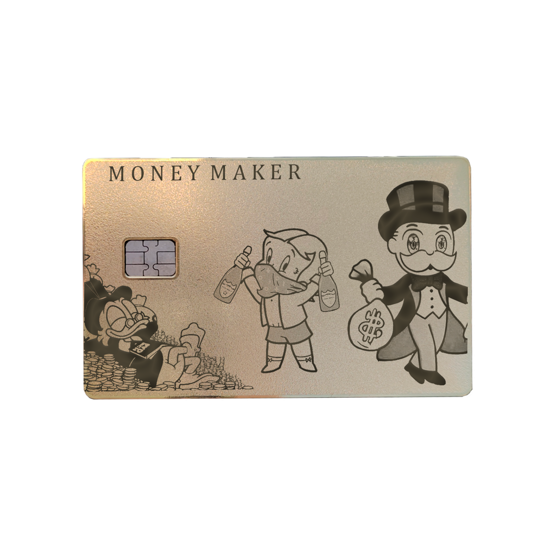 tarjeta metalica monopoly "money Maker" color dorado