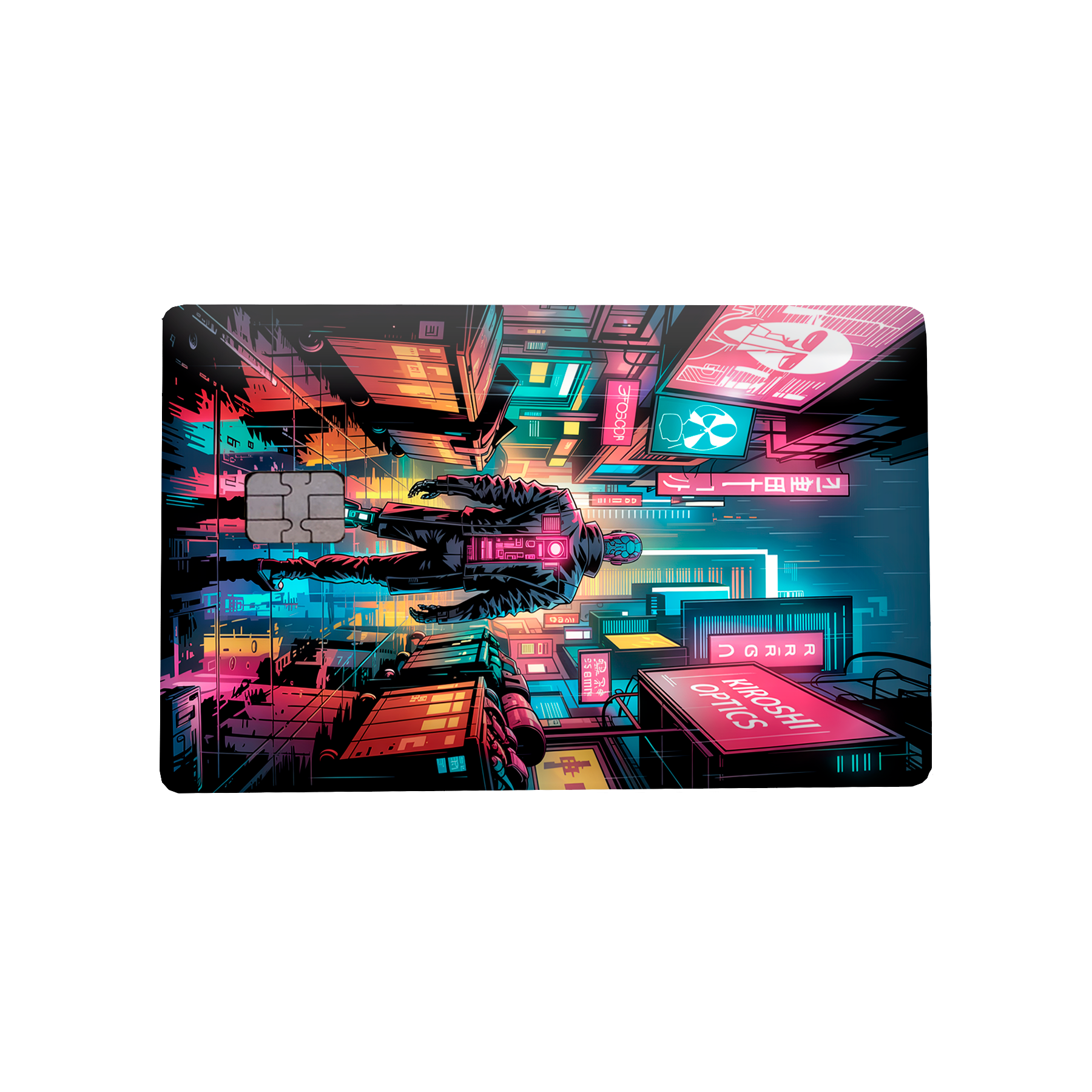 Tarjeta metalica cyberpunk